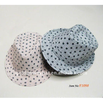 Ladies Fashion Pink Polka Dots Fedora Hat CHEAP 2014 NOUVEAU DESIGN